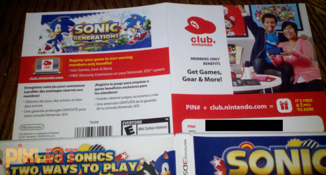 Sonic Generations Club Nintendo Code