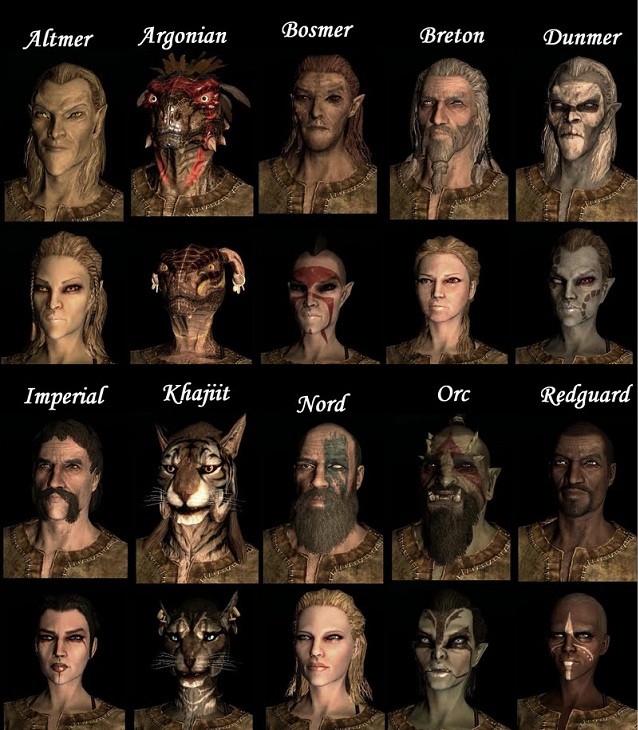 skyrim races list